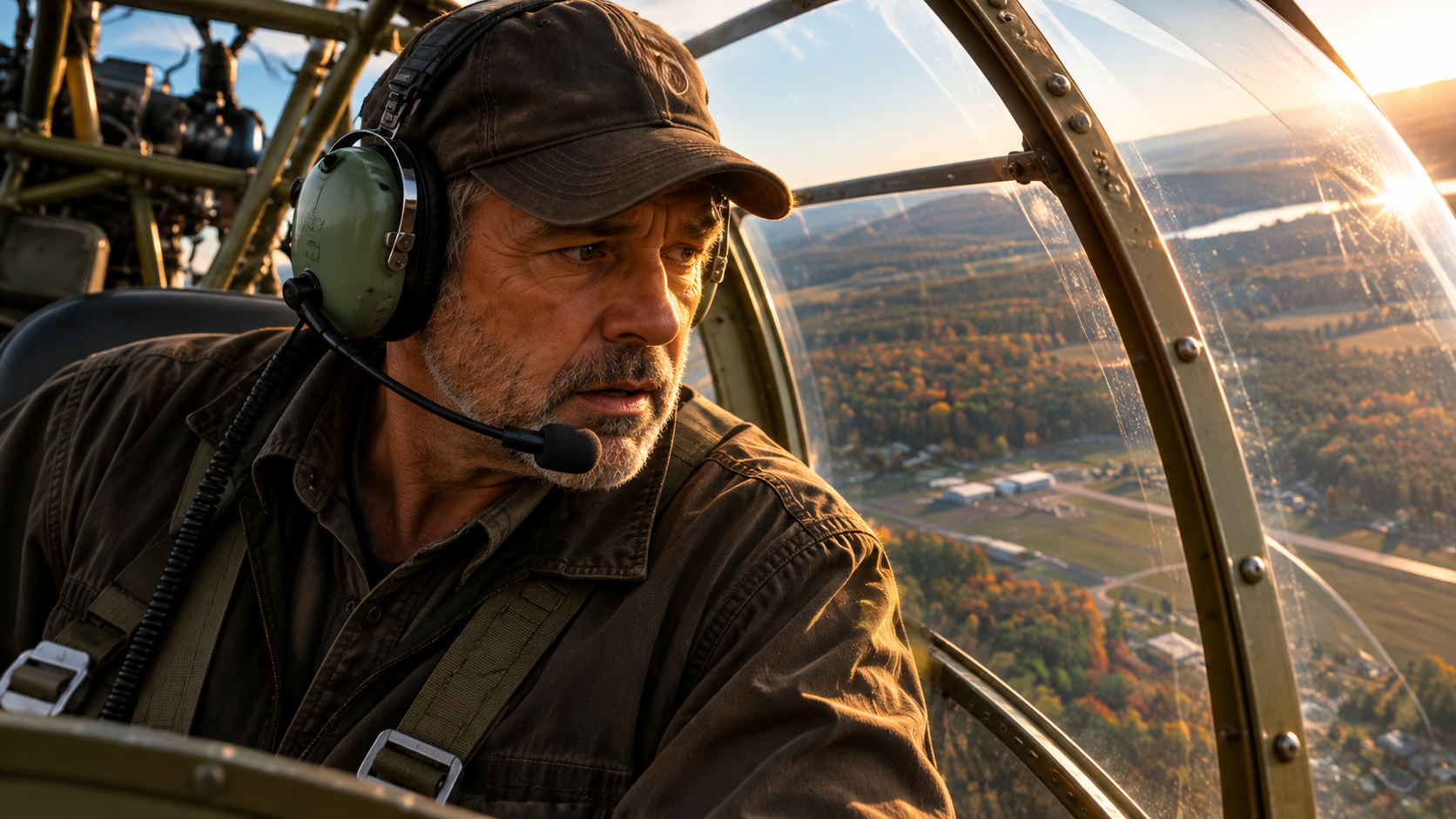 Grandpa flight visual-development reference inside a helicopter